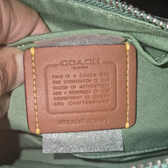 Coach Ashton Mint Green Suede Shoulder Bag with Buckle Pockets NWT - Picture 11 of 11